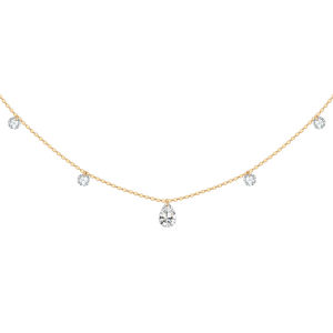 Queensun 18K white gold lab grown diamond 2.06 Carat starry sky necklace pendant for women Necklace chain gold chain necklace
