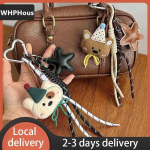 [COD] WHPHous Ship within 24 hours Cute Plush Bear Bag Pendant Lovely Stuffed Animal Keyring Climbing Rope Keychain For Girls Backpack Hanging Decoration
