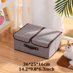 Linen Storage Oraganizer Box Foldable Clothes Storage Box With Cover Closet Home Wardrobe Laundry Folded Garment  Wardrobe Home Laundry Organizer Box