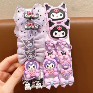 Adult Kid Kawaii Kuromi Hooded Blanket Air Conditioning Blanket Soft Warm Shawl Flannel Cloak Gift