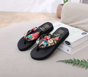 [Free Shipping] Summer Ethnic-Style WomenS Flip-Flops Bohemian Satin Strap Casual Sandals Lightweight Beach Slippers