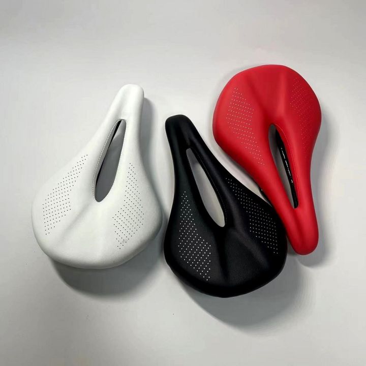 Brand New Full Carbon Fiber Saddle Road Mtb Mountain Bike Bicycle Saddle  For Man Cycling Saddle Trail Comfort Races Seat Red White