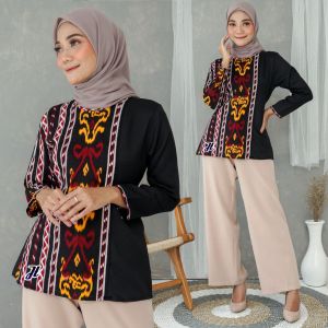 Blus Atasan Wanita Terbaru 2021/ Baju atasan Batik Bolero Wanita/ Blus Batik Pekalongan Murah New Modern /Seragam Pesta Resespsi Kantor Kerja Dinas Keren Bisa Bayar Ditempat Blus Batik Kombinasi