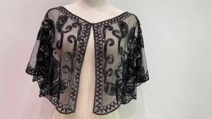 Womens Evening Wraps Sequin Beaded Cape Deco Paisley 1920s Shawl Bridal Shawl Bolero Flapper Cover up