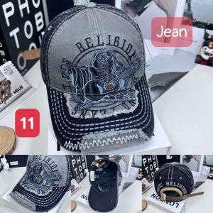 Mũ Kết Jean Thêu Logo Ông Địa Đàn Phom Mũ Chuẩn Hàng Xuất Cao Cấp Khóa Da