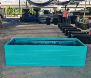 RUDI PB6 Turquiose 5.5x2 feet Fiberglass Fence Planter Box Divider Fencing Premium Indoor Outdoor Garden Flower Pot Pasu