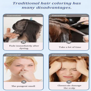 Natural Herbal Hair Dye Ammonia-Free Plant-Based Hair Color Gentle Formula Long-Lasting Grey Coverage