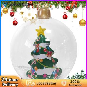 Christmas Inflatable Lighted Decor Ball Large PVC Ornament for Holiday Events and Home Decor