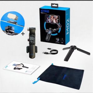 สินค้าใหม่ CYKE M02 AI มือถือ 3 แกนGimbal Stabilizerสําหรับโทรศัพท์Vlog Gimbal Anti-shake AlติดตามGesture Controlพร้อมรีโมทคอนโทรลที่ถอดออกได้ขาตั้งกล้องขนาดเล็กสูงสุด 280g Payloadเปลี่ยน