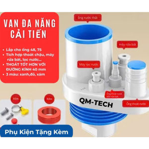 Bộ Đầu Nối Ống Thoát Nước 5 in 1 Ngăn Mùi Chống Côn Trùng Chặn Nước Trào Ngược-Phù Hợp Bồn Rửa Bát phòng bếp