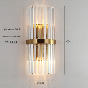 Light Luxury LED Wall Lamp Crystal Wall Light Modern Nordic Sconces Indoor Lighting Home Decor for Living Room Bedroom Bedside