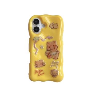 Cute Butter Bear Pattern Series Phone Case/Suitable for iPhone 13 Pro Max/iPhone 16 Pro Phone Case