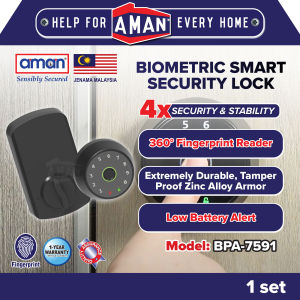 AMAN 4 in 1 Smart Fingerprint Door Lock Password App Digital Keyboard Deadbolt Home Office Hotel