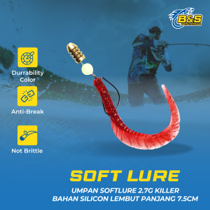 10pcs Umpan Softlure 1.7g/27g Panjang 6cm/8cm Soflure Killer bahan Silicon Lembut SL06