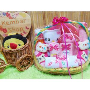 Kembarshop - Paket Kado Bayi: Tangkai Feeding Set Biru & Keranjang Feeding Set