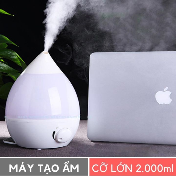 Máy xông tinh dầu khuếch tán sóng bằng siêu âm không tỏa nhiệt Tặng Tinh dầu thơm phòng khử mùi cỡ Lớn 500-2.000ml cho phòng &gt;20m2 thêm chức năng phun sương tạo ẩm hình Giọt nước và hình khác