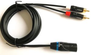 XLR to dual RCA audio cable 1-10m