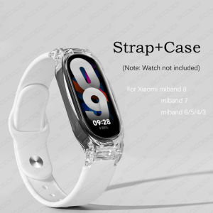 Dây đeo Silicon với trường hợp cho Xiaomi Mi Band 8 7 6 5 4 3 dây đồng hồ cho miband 8/7/5/6/4/3 thời trang mềm màu trơn Vòng đeo tay thay thế dây đeo cổ tay