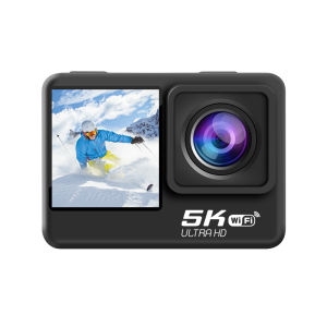 Outdoor Action Camera 5K30FPS 4K60FPS HD Touch Screen Diving Video Camera IPX8 Waterproof Anti-shake Front and Rear Dual Screen Sports Camera for Ski/Riding/Travel/Vlog