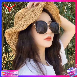 IMPALA QT1637W Korean Style Original Sunglasses for Women Anti Glare UV Protection Sun Glasses for Driving Traveling Resin Lens Metal Frame