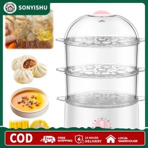 [SONYISHU]Electric Egg Cooker with Auto Shut Off Vegetable Steamer Egg Steamer for Hard Boiled Eggs