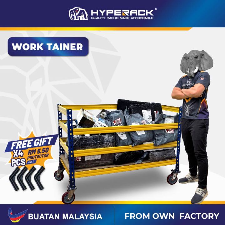 HYPERACK ™️ [High Quality] 400KG Work Tainer Roller Trolley Rack ...