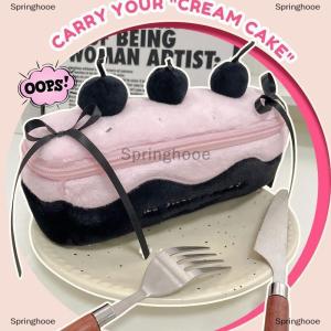 [COD] Springhooe กระเป๋าใส่ดินสอรูปเค้กเชอร์รี่กระเป๋าใส่เครื่องเขียนใช้งานได้เยอะน่ารักกระเป๋าใส่ปากกาสำหรับนักเรียนกระเป๋าเครื่องสำอาง