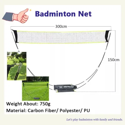 【On sale】SOULASE Portable Badminton Net Set With Stand Carry BagFolding Volleyball Tennis Badminton Net – Easy Setup For Outdoor Indoor Court Backyard