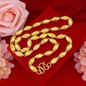 Necklaces越南沙金项链男士霸气复古老板链布纹龙泰链镀金龙骨链龙头项链vacuum cleaner car 不掉色项链。。。