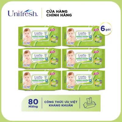 Combo 6 khăn ướt Unifesh/Unidry - Gói 80 miếng