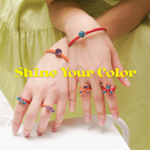 เครื่องประดับ Rock Me Jewelry รุ่น Circle Color Earrings ต่างหู ทองเหลือง ประดับพลอย