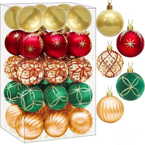 New Christmas decorations 30pcs pearlescent boutique painted Christmas ball gift package Christmas tree pendant