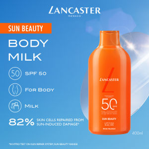 [BUY 1 FREE 1] Lancaster Sun Beauty Body Milk SPF50 400ml | 100ml | Lightweight Non-Greasy Non-Sticky Hydrating Sunscreen with Glycerin
