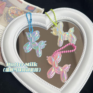 Balloon Dog Figure Keychain Cute Doll Pendant Colorful Dog Ornament Gift