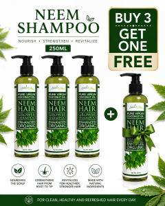 Immortality 100% Natural Organic Neem Shampoo - Gentle Herbal Hair & Scalp Cleanser With Neem Oil Aloe Vera Virgin Coconut Oil & Botanical Extracts Sulfate-Free Hair Care