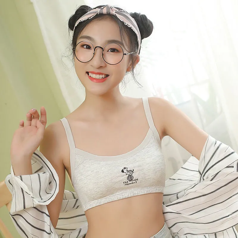 LHLU5949 Student underwear 10-12-14-18 years old female student Korean  style junior and middle school students bra teenage girl puberty sling