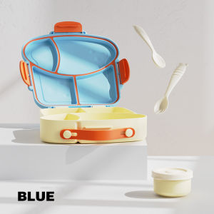 Student Lunch Box Can Into Microwave Plastic With Fork Spoon Compartments Easy to carry Bento Box