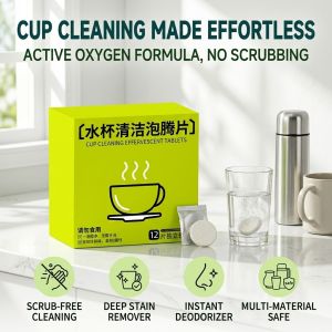 Water Bottle Cleaning Tablets Effervescent Cleaning Tablets Oxygen Descaling Cleaner Removes Stains and Odours Freshens Cups Mugs and Flasks