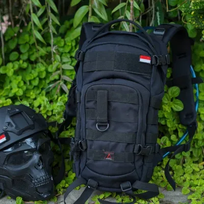 Tas ransel sepeda Black tactical bagpack Tentara TNI POLRI military hydropack CT14