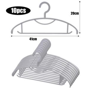10PCS Household Non-slip Clothes Hangers Thick And Wide Shoulder Plastic Drying Rack Multifunction Non-marking Strong Hanging Racks