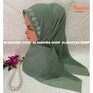 Hijab Segi Empat Bella PAYET /hijab/ Jilbab Segiempat PAYET / Kerudung Segi 4 Payet - Almahira Shop