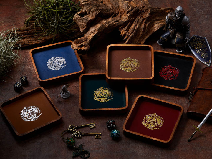 Antique D20 Square Mini Tray | ถาดไม้ ถาดทอย ลูกเต๋า Dice DnD D&D MTG RPG TRPG เกมกระดาน บอร์ดเกม Game Magic เมจิก