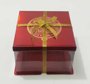 Cake box natalan kotak kue tart natal kotak kue hampers kotak pudding (1 PACK ISI 2PCS) （SUDAH TERMASUK PITA)