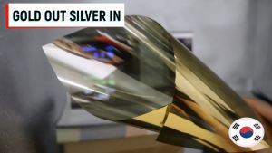 Free* TOOLS Reflective Korea Window Film/One Way Mirror Daytime Privacy/Outside Gold Inside Silver/Reflective Film/Window Tinting Film/Building Film