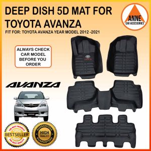 5D Black/ 5D Diamond Carbon Fiber Car Deep Dish for Toyota Avanza 2012 - 2021 / 2022 Onwards Deepdish Car floor Mar Liner