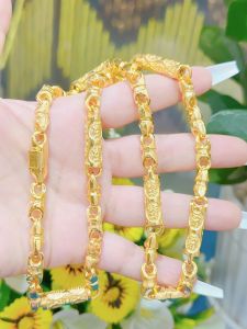 Dây chuyền nam ống rồng chuẩn màu 24.k dài 60 cm