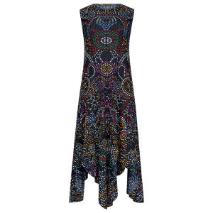 6511 Summer Bohemian Casual Loose Slimming Irregular Polka Dot Print Dress Women One Size (45-75kg)