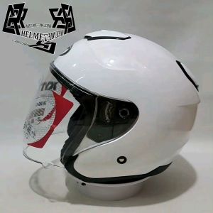 Original Helm Kyt Kyoto R Solid Putih/White M-L-XL-XXL