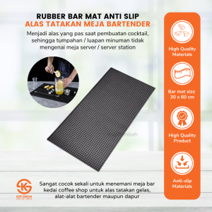 Rubber Bar Mat 30 x 60 cm Alas Matt Karet Tatakan Gelas Kopi Bartender Set Silicone Anti Slip