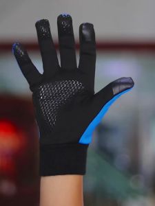 ถุงมือกันหนาวสำหรับกีฬากลางแจ้ง ฟุตบอล วิ่ง ปั่นจักรยาน พร้อมฟลีซและหน้าจอสัมผัส ซิลิโคนกันลื่นสำหรับผู้ใหญ่และเด็ก